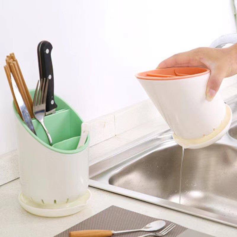 Removable plastic double-layer drain chopstick holder, spoon storage chopstick cage, kitchen storage rack, chopstick tube chopstick cage