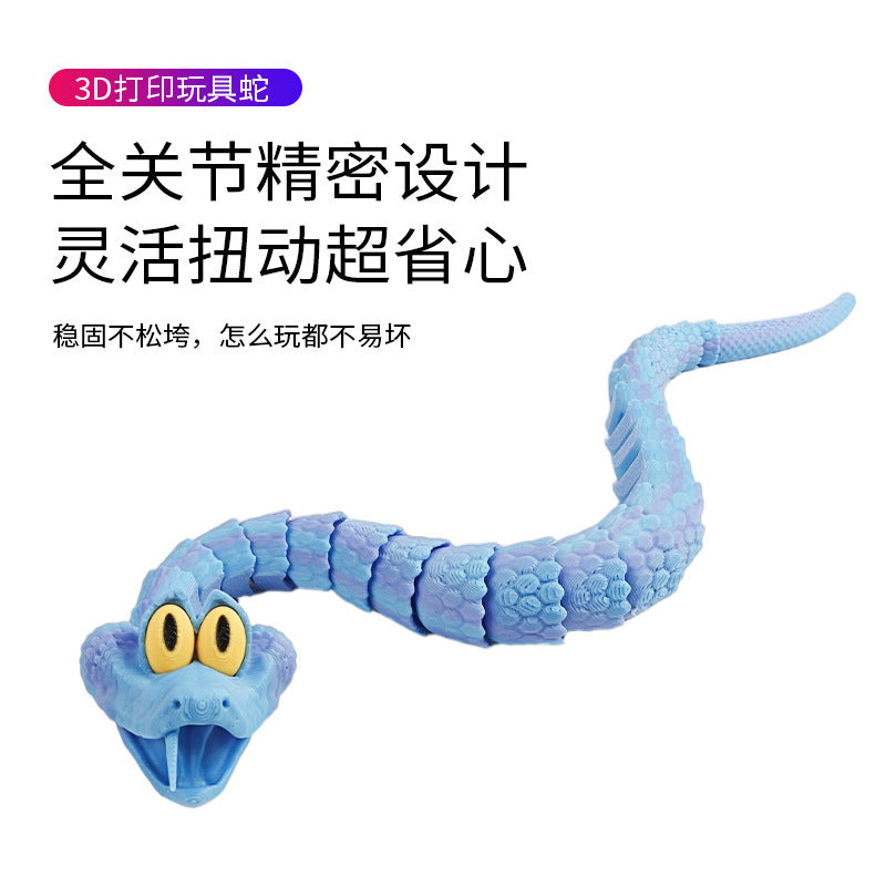 Kids' zootopia inspired gary the snake 3d printed figurine - articulated joints, stress relief, prank toy for boys