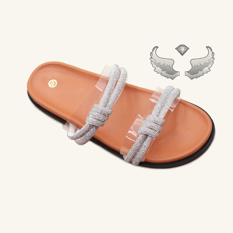 Wholesale Slippers Foreign Trade Chaozhou Women's Shoes New Platform Slippers Fashion Rhinestone Craft Shoes