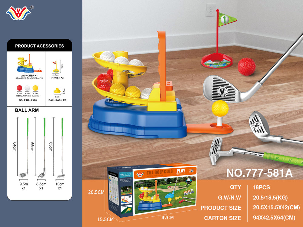 Kids' golf set - indoor/outdoor pull rod telescopic box - sports toy - parent-child interactive - realistic portable golf kit