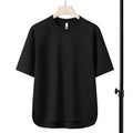 summer boys' short-sleeve set: versatile solid color sports t-shirt & quick-dry, breathable shorts (5-pocket)
