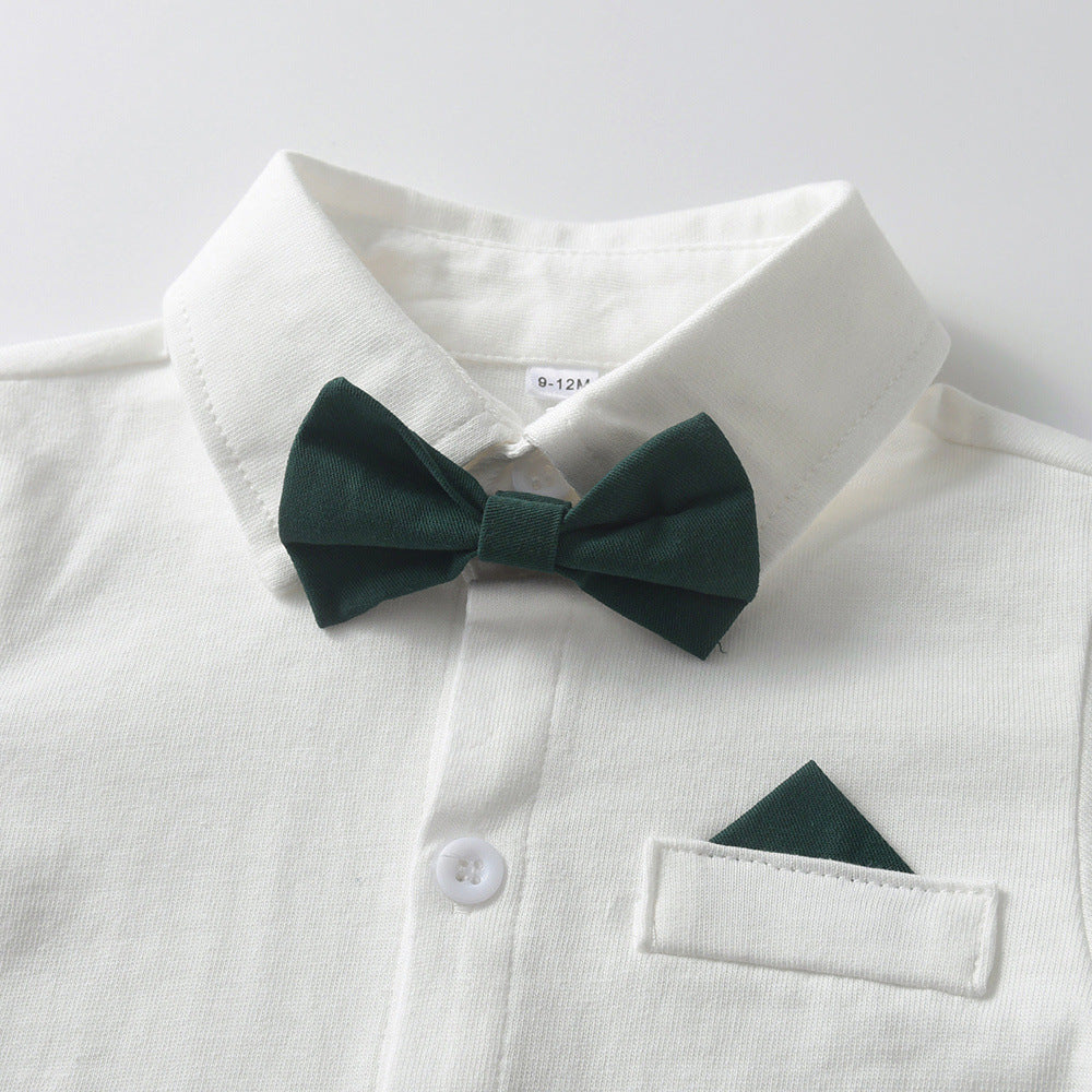 Autumn new arrivals: boys' cotton outfit set - includes hat, perfect for baby's first birthday, and christmas!