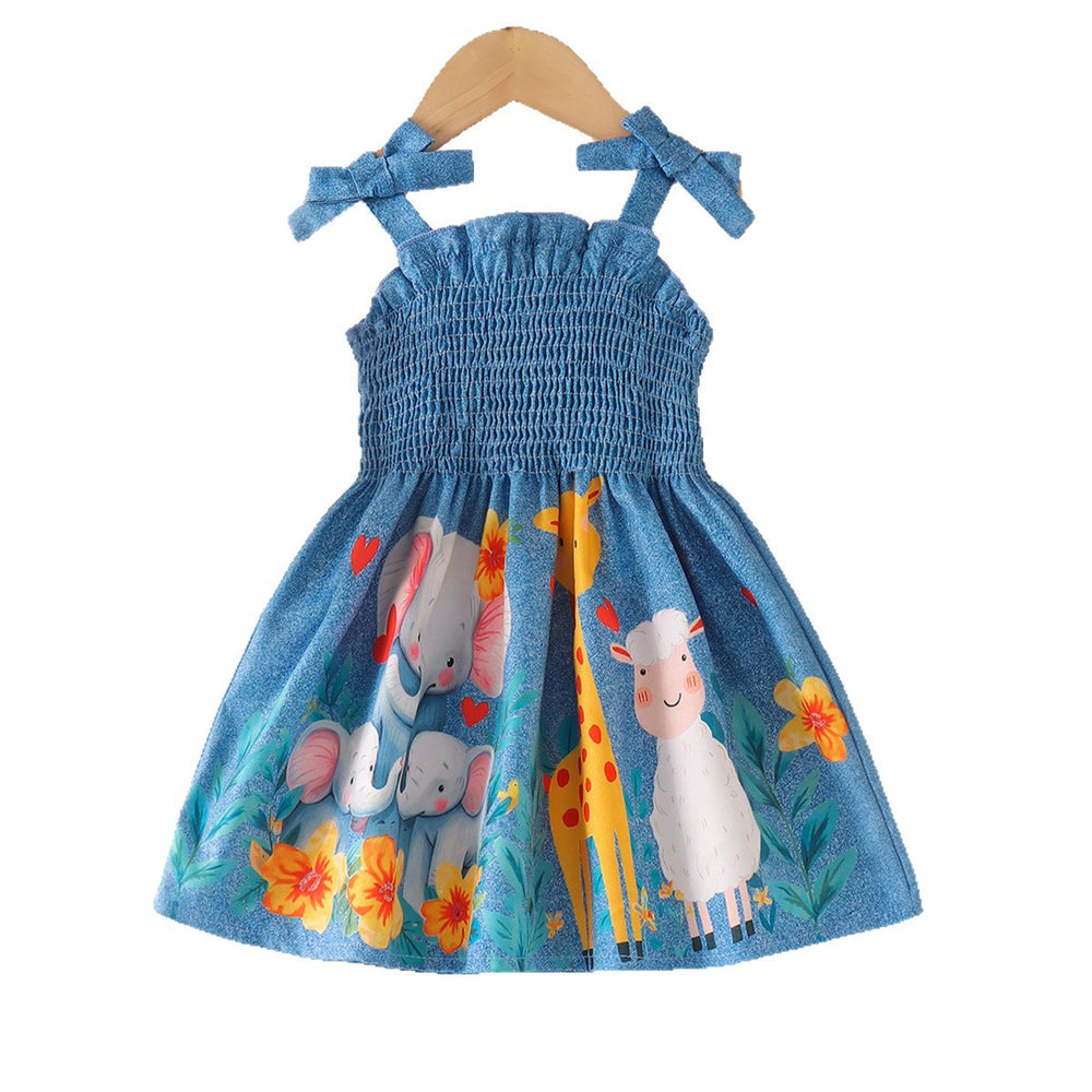 Kids clothing i  fashion children's clothing new arrival children's suspender blue dress