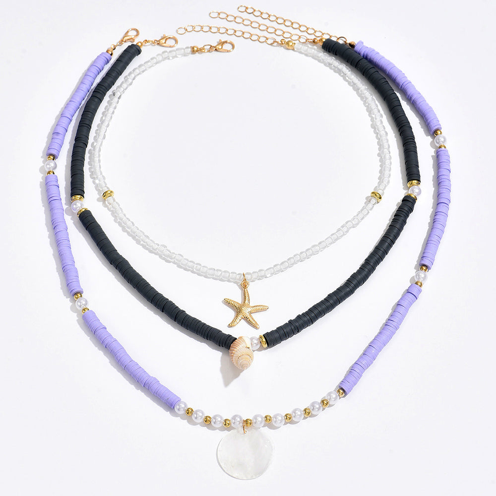 Wholesale seashell necklace set - european & american style, bohemian beach vacation accessories, beaded choker necklace for women