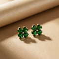 popular diamond-encrusted four-leaf clover necklace for women, accessible luxury fashion, versatile new style, non-fading clavicle chain earrings set