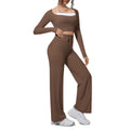 pure color double-piece nude tight high-elastic fake two-piece yoga suit sports running fitness two-piece set for women