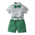 Boys' summer outfit: trendy suit with belt - new stylish and handsome summer short-sleeve shirt for fashionable babies