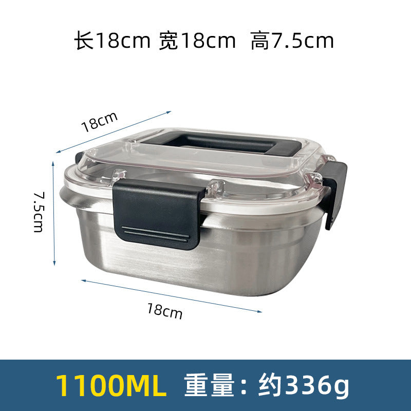 316 stainless steel food storage container lunch box - large capacity, airtight refrigerator organizer with lid - fruit bento box