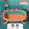 Foldable baby bathtub - plastic baby bath tub for infants and toddlers - small size, sit & lie down design - home use, newborn & infant supplies