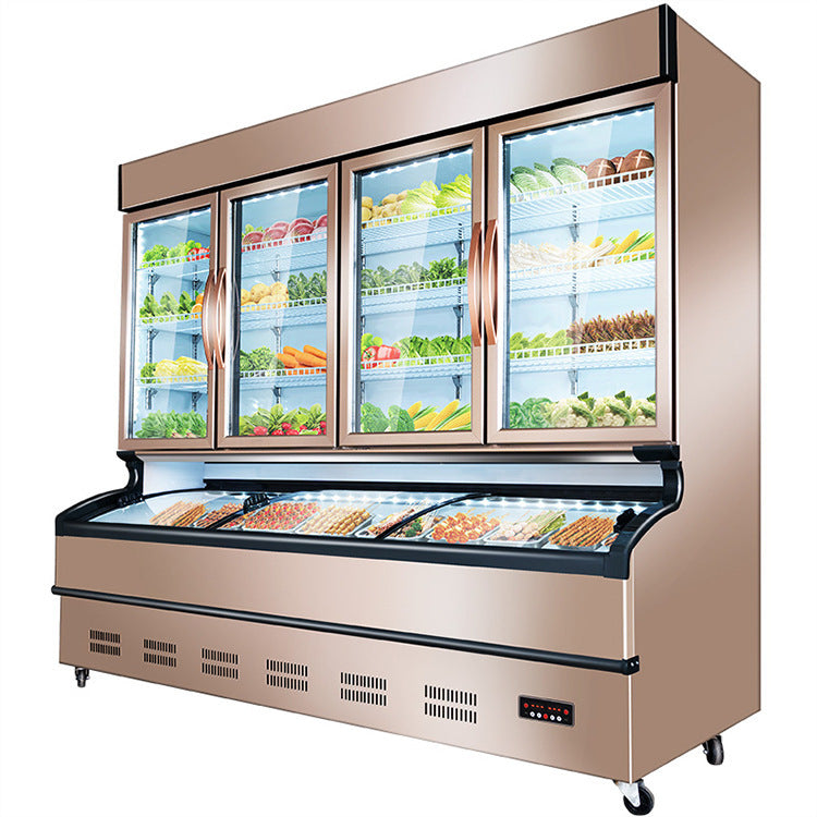 Ordering cabinet malatang display cabinet commercial refrigerator noble champagne vertical maocai freezer ordering cabinet