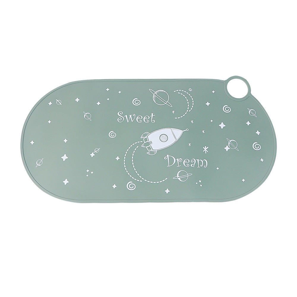 Kidsnon-slip silicone insulation placemat dining table oven mittswaterproof oil-proof casual coaster round kindergarten dinner plate mat