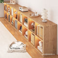 Solid wood storage rack floor-standing wall bookcase combination storage cabinet kindergarten cabinet storage cabinet for home plaid cabinet