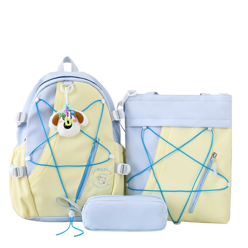 Primary and secondary school students schoolbag new color matching cute cartoon going out leisure backpack daily large capacity backpack