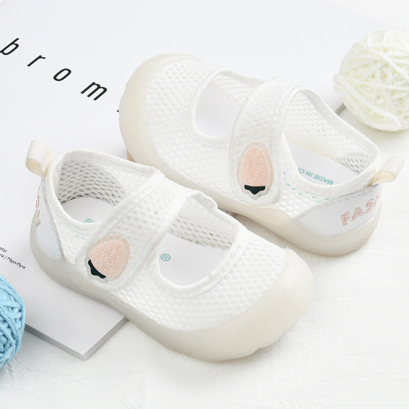 Baby sandals for boys, summer first walker shoes, 0-1-2 years old infant anti-slip soft sole mesh shoes for babies and toddlers, baby girl shoes