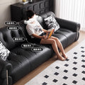 Frenchretro genuine leather sofa medieval living room straight row high-foot brown sugar cloud sofa scandinaviancasual buckle sofa