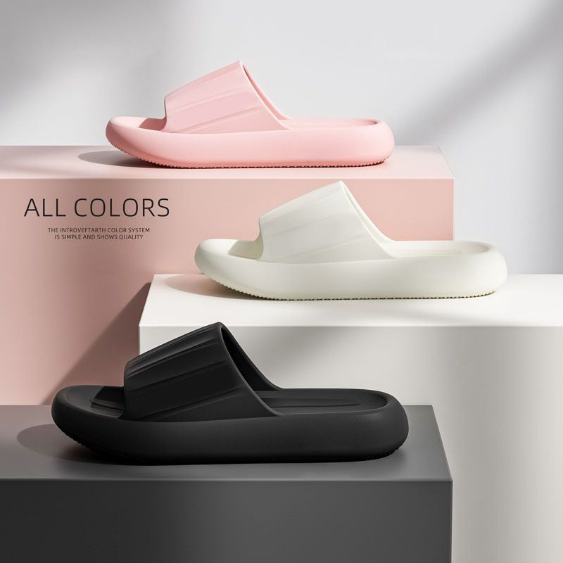 Women's "cloud slides" sandals - 2025 summer indoor home lightweight wear-resistant bathroom bath couple's outdoor slippers