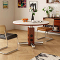 Round table retro style retro round dining table small apartment negotiation scandinavian bauhaus solid wood slate for home dining table