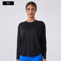 New women's yoga top - barely there feel, loose fit, long sleeve t-shirt - quick dry, breathable, training, running, fitness apparel daw187
