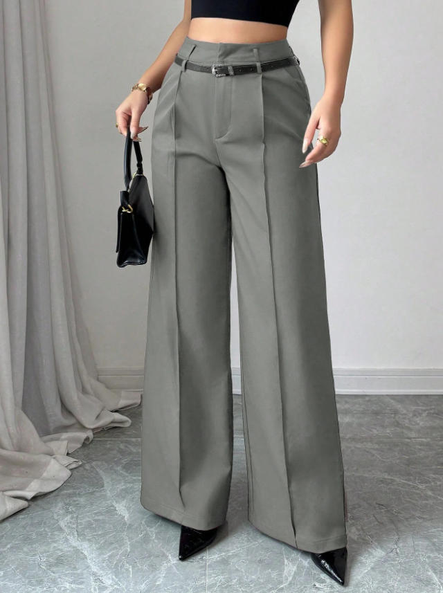 fashionfall and winternew arrivalladies casualelegantwork clothinghigh waistloosestraight-legpants suit pants