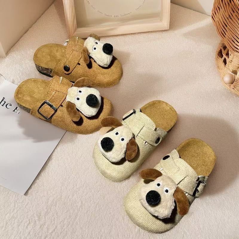 Kids cartoon cute birkenstock shoes non-slip toe-cap half slippers outwearspring & fallthick sole mule birkenstock shoes lazy shoes
