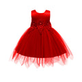 Wholesale foreign trade children's wear: embroidered princess dress for girls, asymmetrical mesh dress with large bow
