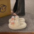 Women's fuzzy slippers - 2024 new fashion, versatile, cute, trendy, thick-soled, non-slip, home cotton slippers, thong sandals
