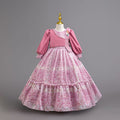 New spring/autumn chiffon dress - premium long sleeve banquet gown - holiday party princess performance dress - kids' dress