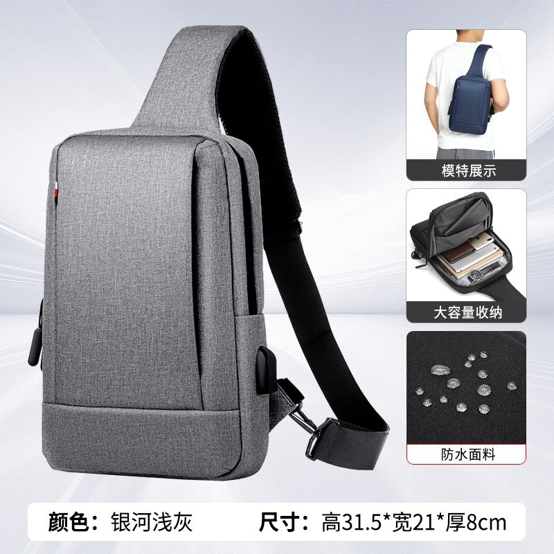 Cross-border fashion men's breast bag high-end casual women's shoulder messenger bag trendy travel chest bag waterproof shoulder bag