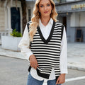 Fashion cross-border export women's clothing new arrival  independent station casual v-neck slit sweater vest vest