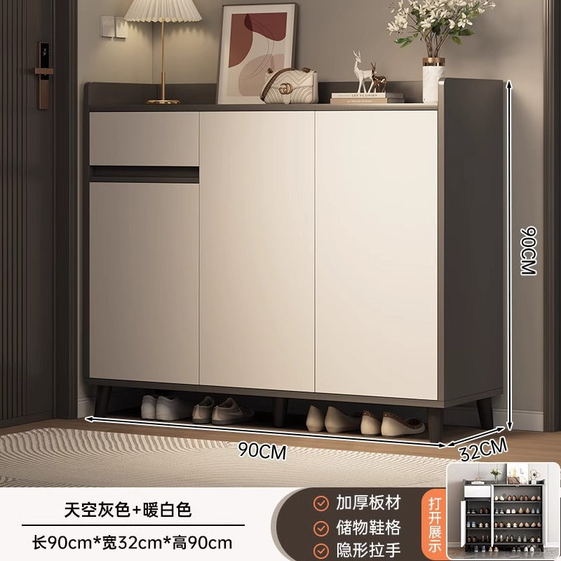 Shoe cabinet household door 2025 new indoor porch cabinet integrated locker solid wood legs multi-layer shoe rack