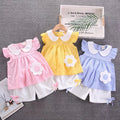 Girls' summer outfit set : new fashionable korean style short-sleeve top and shorts two-piece set for baby girls