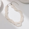 retro multi-layered cable knit pearl necklace - luxury, high-end, baroque style fashion choker jewelry wholesale