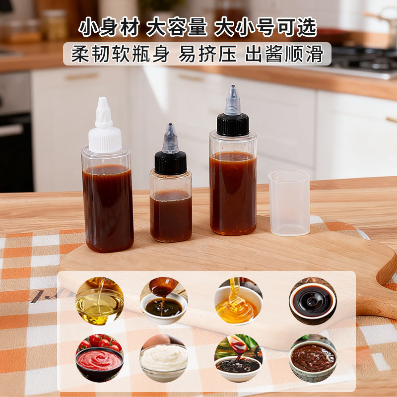 Portable squeeze bottle mini sauce bottle salad dressing ketchup dispensing bottle outdoor squeeze bottle multifunctional seasoning bottle