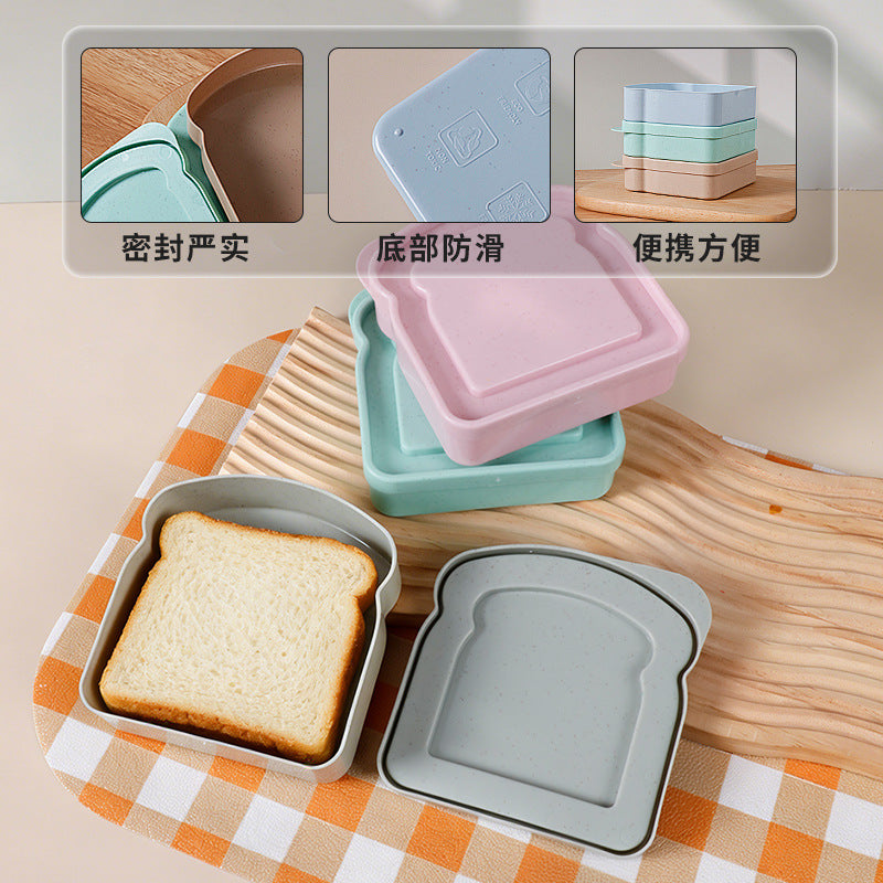 japanese style crisper plastic for homesuit toast wheat straw sandwich storage box outdoor portable lunch box