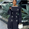 European and american cross-border women's fashion  summer new arrival: elegant beaded, high-waisted, a-line, open-back evening gown dress