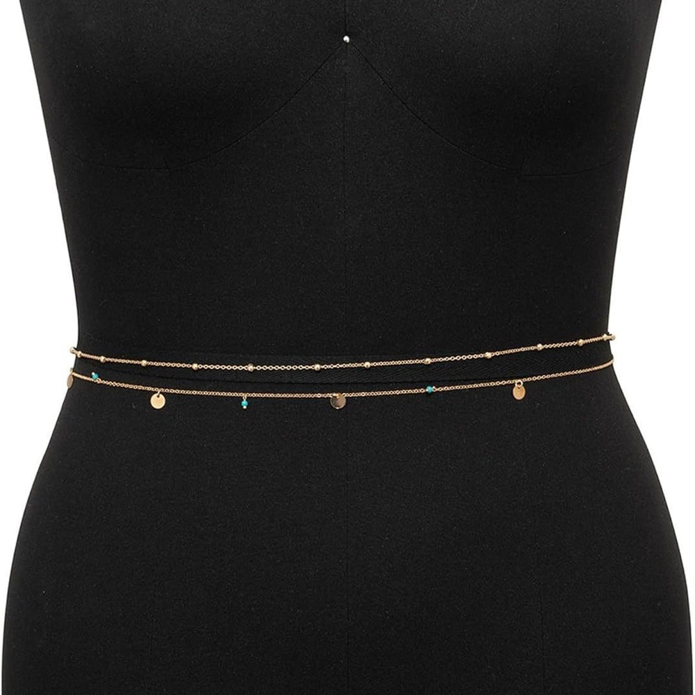European and american cross-border street style hip-hop sweet & cool versatile rhinestone waist chain - minimalist geometric faux crystal belt