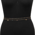 European and american cross-border street style hip-hop sweet & cool versatile rhinestone waist chain - minimalist geometric faux crystal belt