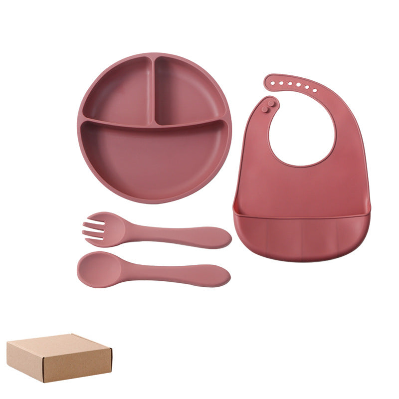Kids' meal set: food-grade silicone utensils, baby bib, and fork & spoon - bestselling baby dining essentials (3-piece set)