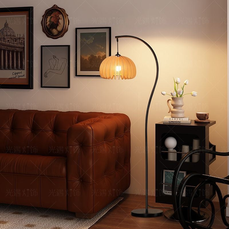 Used floor lamp - minimalist style for living room, beside sofa, bedroom ambiance, retro wabi-sabi style, study corner standing lamp