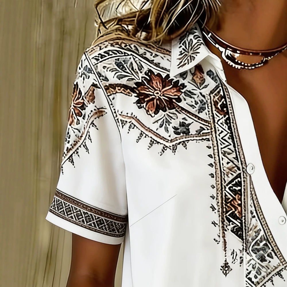 wholesale women's short-sleeved shirts, trendy shirt with hot-selling cross-border print designs, dropshipping available
