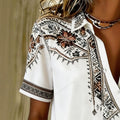 wholesale women's short-sleeved shirts, trendy shirt with hot-selling cross-border print designs, dropshipping available