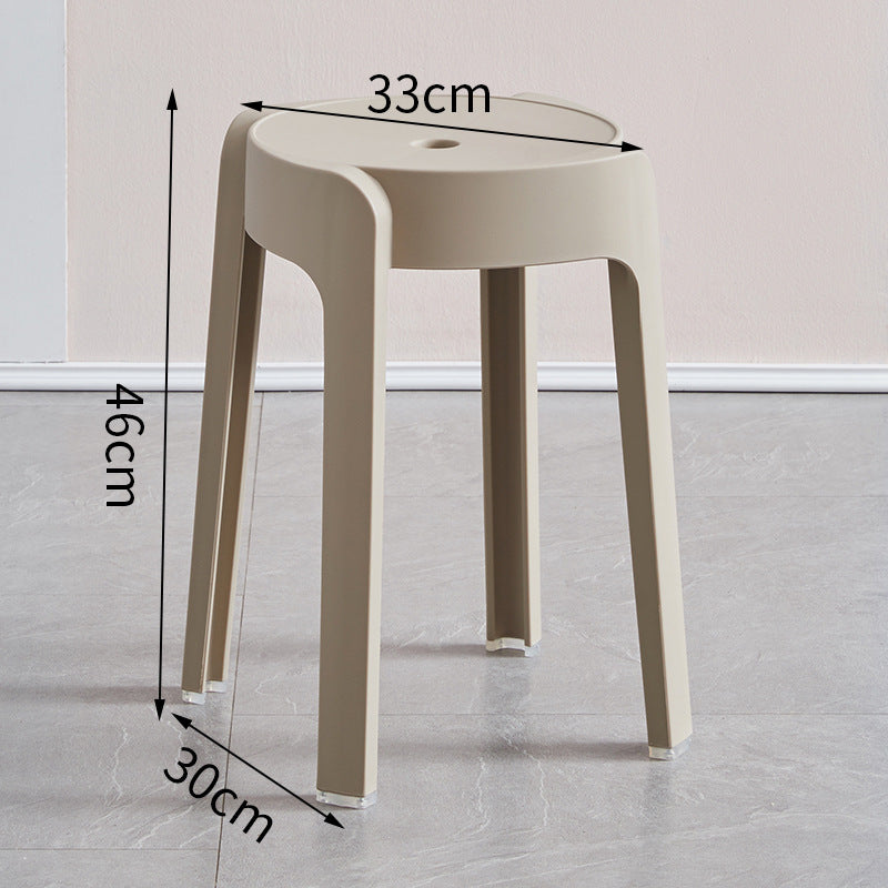 Plastic stool thickenedfor home dining table cooked rubber stool casual high stool scandinavian living room backrest square round windmill new