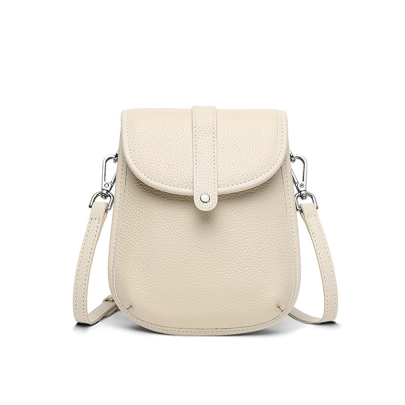 Casual cowhide mobile phone bag women's 2025 new mini messenger small bag simple, lightweight and large-capacity shoulder bag
