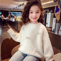 christmas kids' sweater - fleece-lined, extra thick, chinese new year style. versatile knitted base layer for boys and girls