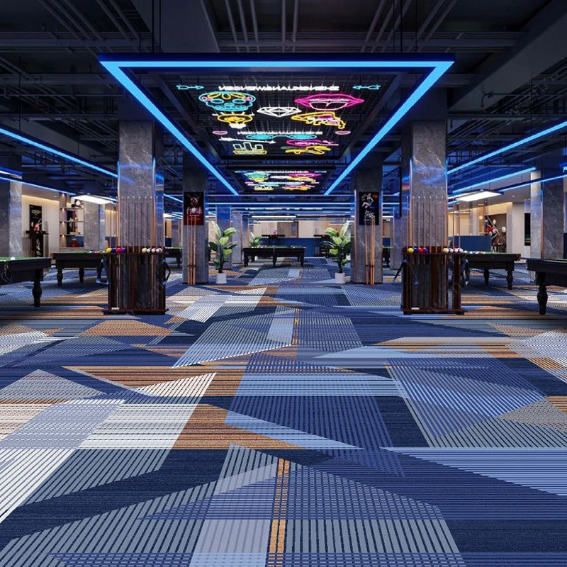 Custom billiard hall carpet - full coverage, printed design, large area, hotel & commercial billiard room nylon fire-retardant b1 carpet