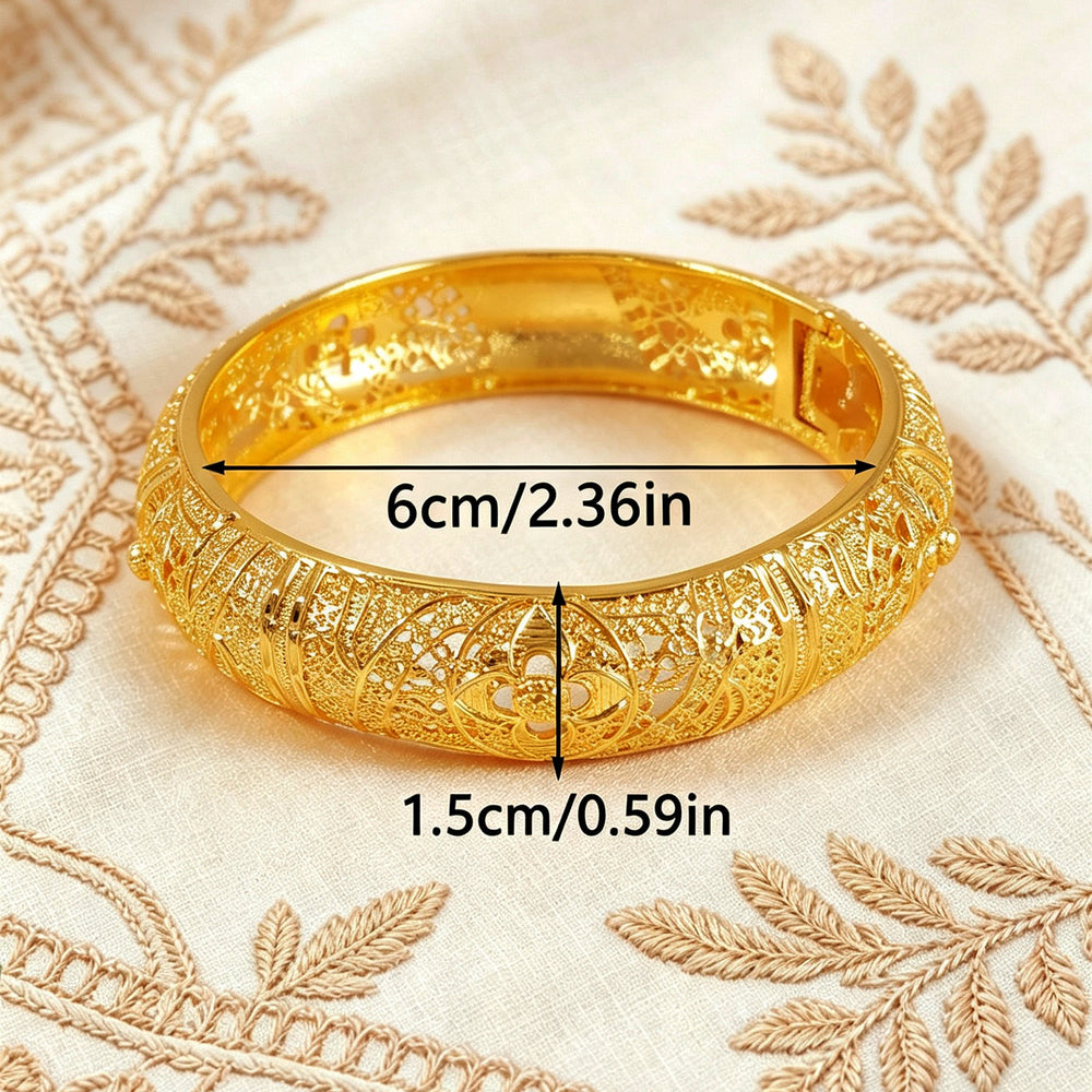 Vintage twisted rope gold-plated bangle - southeast asian & middle eastern wedding style, fine gold bracelet - live stream source, wholesale from manufacturer