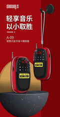 Duo xiang a-09 bluetooth radio mp3 player - mini portable speaker for seniors, card slot, and music playback