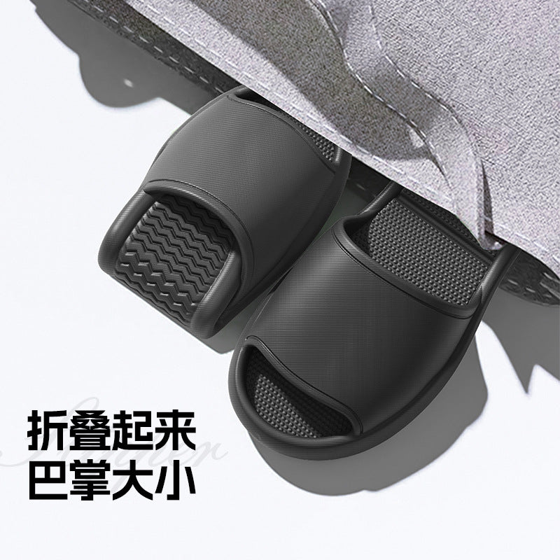 Foldable travel slippers for women, portable couple's slippers, non-slip, perfect for business trips, hotels, and disposable use, suitable for bathing