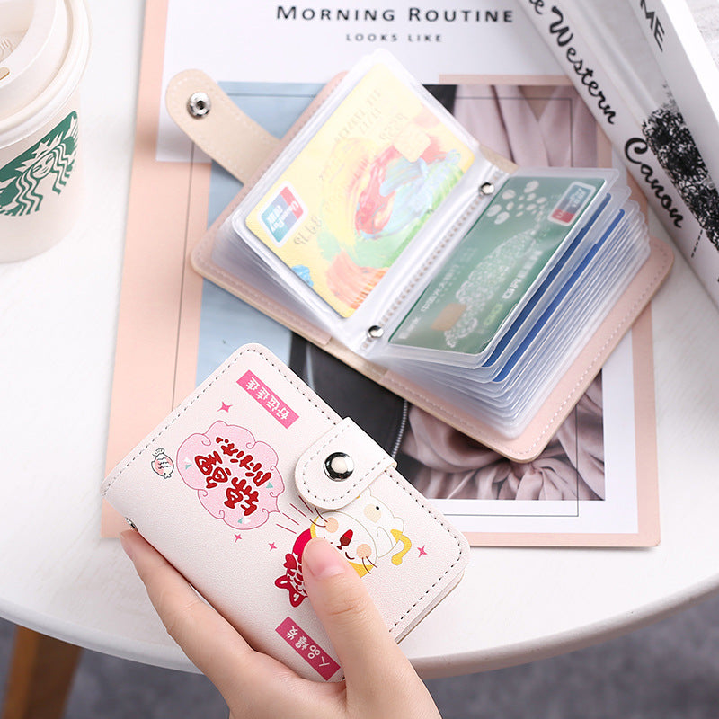 Ping An Joy Cartoon Card Bag Female Anti-Degaussing Multi-Card Position Large Capacity Driver's License Protective Case Male Bank Card Clip Leather Case