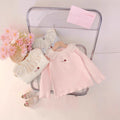 【dropshipping】girls' fleece-lined base layer top -  autumn/winter kids' one-piece fleece top with lace collar - baby top